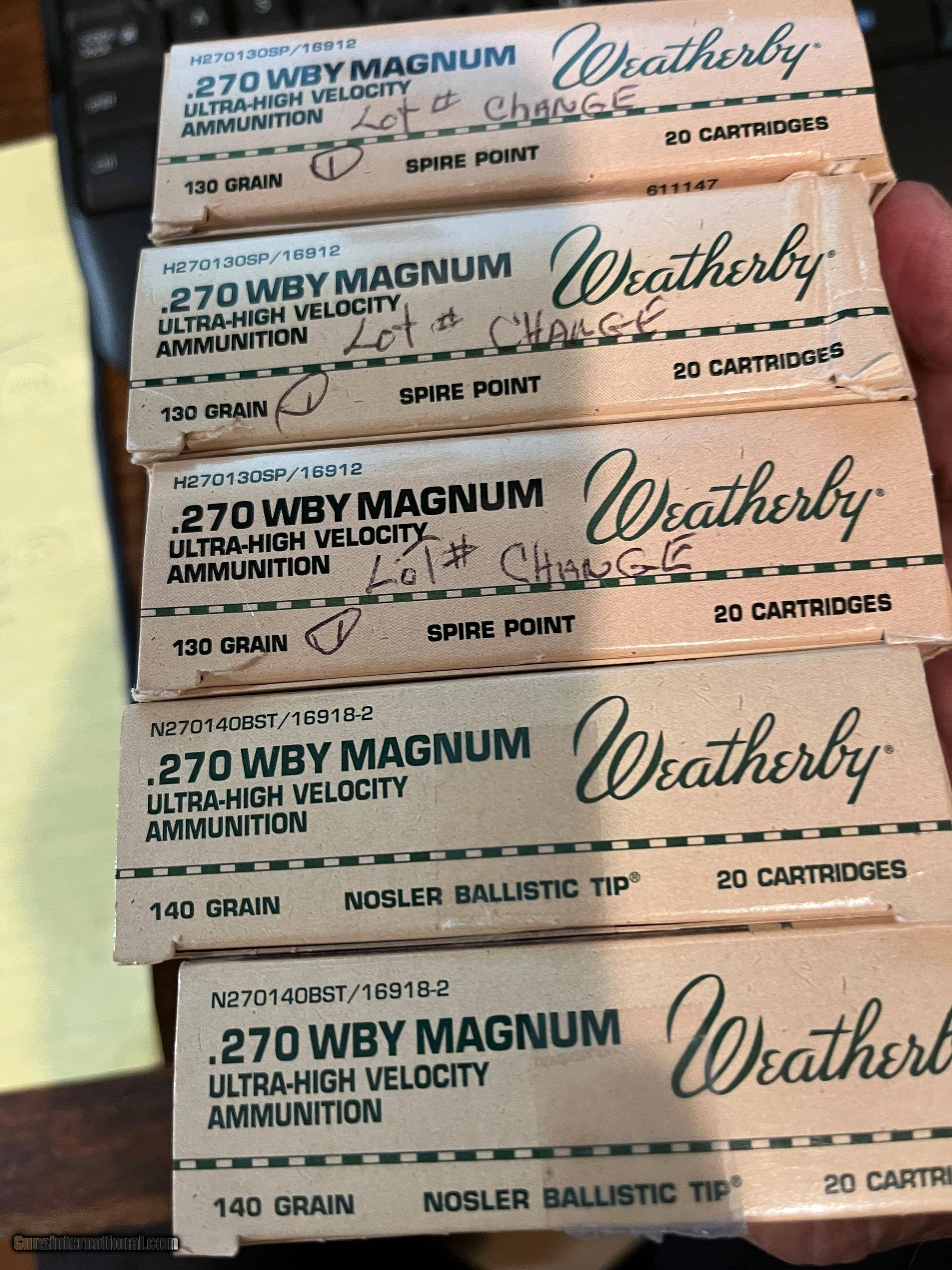 Weatherby Brand 270 WBY Magnum Ammo