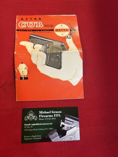Astra Cub Pistol Box Clip and Literature - Image 4 of 6