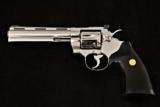 COLT PYTHON 357 MAGNUM, 6” RARE BRIGHT STAINLESS, ORIGINAL OWNER, PURCHASED NEW IN 1985. ABSOLUETLY NEAR MINT CONDITION. - 1 of 15