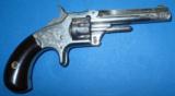 ENGRAVED S&W No. 1 REVOLVER IN EXCELLENT GUTTA PERCHA CASE - 8 of 15