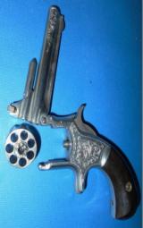 ENGRAVED S&W No. 1 REVOLVER IN EXCELLENT GUTTA PERCHA CASE - 9 of 15