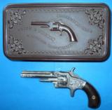 ENGRAVED S&W No. 1 REVOLVER IN EXCELLENT GUTTA PERCHA CASE - 1 of 15