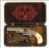 ENGRAVED S&W No. 1 REVOLVER IN EXCELLENT GUTTA PERCHA CASE - 15 of 15