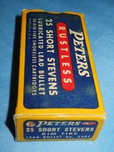 * Vintage AMMO PETERS 25 STEVENS RIMFIRE RF FULL BOX NOS - 2 of 5