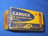 * Vintage AMMO CIL CANADIAN .25 STEVENS LONG RIMFIRE RF FULL BOX - 1 of 8