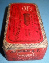 * Antique AMMO REMINGTON UMC 32 RIMFIRE RF SHORT UNOPENED BLACK POWDER - 2 of 3