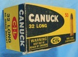 * Vintage AMMO CANUCK CIL 32 STEVENS LONG RIMFIRE RF FULL BOX - 1 of 6