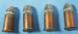 * Antique AMMO EARLY WINCHESTER 30 RIMFIRE RF SHORT 4 CARTRIDGES - 2 of 4