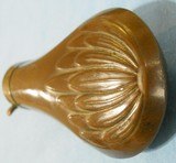 * Antique 1860s COPPER & BRASS POWDER FLASK CASED PISTOL SIZE SHELL - 4 of 4