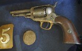 * Antique SHADOWBOX DISPLAY WHITNEY POCKET REVOLVER - MILITARY SPURS - BUTTONS - HAT BADGE - RR LOCK - 4 of 10