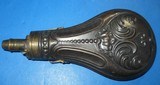 * Antique 1860s POWDER FLASK ORIGINAL UNTOUCHED CIVIL WAR ERA - 2 of 7