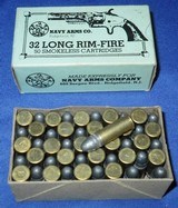 Vintage AMMO 32 RF RIMFIRE NAVY ARMS FULL BOX 50 - 2 of 5