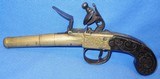 * Antique 1785 JOSEPH BUNNEY, LONDON
ALL BRASS FLINTLOCK CANNON BARREL PISTOL - 2 of 2