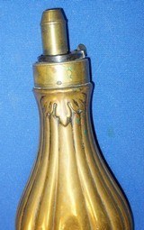 * Antique 1860s J. COLLINS POWDER FLASK SHOTGUN MUSKET SIZE - 2 of 2