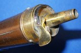 * Antique BRASS & COPPER CASED PISTOL POCKET POWDER FLASK 4.5" - 4 of 4