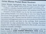 * Antique JAMES WARNER 1st MODEL PERCUSSION REVOLVER .28 CAL. - 11 of 11