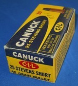 * Vintage AMMO CIL CANUCK .25 RF RIMFIRE STEVENS SHORT FULL BOX 50 NOS - 3 of 5