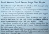* Antique 1859 FRANK WESSON FIRST TYPE DERRINGER POCKET PISTOL .22 - 12 of 12