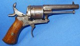 * Antique 1860s 7mm PINFIRE DOUBLE ACTION REVOLVER FOLDING TRIGGER - 1 of 10