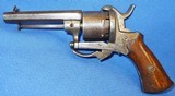 * Antique 1860s 7mm PINFIRE DOUBLE ACTION REVOLVER FOLDING TRIGGER - 9 of 10