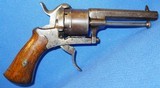 * Antique 1860s 7mm PINFIRE DOUBLE ACTION REVOLVER FOLDING TRIGGER - 2 of 10