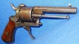 * Antique 1860s 7mm PINFIRE DOUBLE ACTION REVOLVER FOLDING TRIGGER - 4 of 10