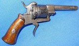 * Antique 1860s CIVIL WAR ERA PINFIRE REVOLVER 7mm DOUBLE ACTION - 2 of 10