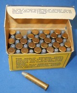 * Vintage AMMO .25 STEVENS RF RIMFIRE LONG FULL BOX CIL CANUCK - 1 of 5