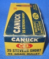 * Vintage 25 STEVENS RF RIMFIRE AMMO CIL CANUCK 50 FULL BOX - 3 of 4