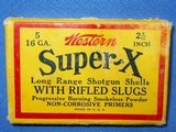 * Vintage 16 Ga. WESTERN SUPER X RIFLE SLUGS YELLOW RED BOX - 2 of 5