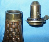 * Antique 1860s DIXON BASKET POWDER FLASK 10" RILING 427 - 8 of 8