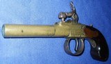 * Antique 1790 WHEELER LONDON FLINTLOCK PERCUSSION POCKET MUFF PISTOL - 10 of 19