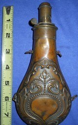 * Antique FLASK AMERICAN FLASK & CAP Co. PANEL & SCROLL - 1 of 4