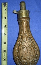 *Antique POWDER FLASK 1860s G & JW HAWKSLEY CHAIN LINK DESIGN - 1 of 3