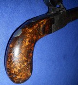* Antique 1840s BURL GRIP BELGIUM PERCUSSION POCKET MUFF PISTOL - 4 of 15