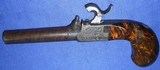 * Antique 1840s BURL GRIP BELGIUM PERCUSSION POCKET MUFF PISTOL - 7 of 15