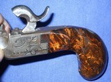 * Antique 1840s BURL GRIP BELGIUM PERCUSSION POCKET MUFF PISTOL - 13 of 15