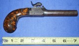 * Antique 1840s BURL GRIP BELGIUM PERCUSSION POCKET MUFF PISTOL - 1 of 15