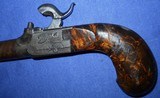 * Antique 1840s BURL GRIP BELGIUM PERCUSSION POCKET MUFF PISTOL - 10 of 15