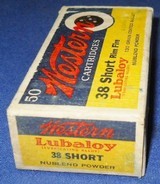 * Vintage WESTERN .38 RIMFIRE RF AMMO FULL BOX 50 NOS - 4 of 6
