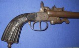 * Antique FRENCH ? 1860s HOWDAH DOUBLESxS PINFIRE 12 mm TIP-UP PISTOL - 3 of 19