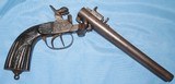 * Antique FRENCH ? 1860s HOWDAH DOUBLESxS PINFIRE 12 mm TIP-UP PISTOL - 2 of 19