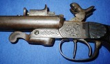* Antique FRENCH ? 1860s HOWDAH DOUBLESxS PINFIRE 12 mm TIP-UP PISTOL - 15 of 19