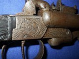 * Antique FRENCH ? 1860s HOWDAH DOUBLESxS PINFIRE 12 mm TIP-UP PISTOL - 5 of 19