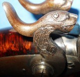 * Antique OUTSTANDING SxS HOWDAH PERCUSSION 11mm PISTOL BURL STOCK - 15 of 20