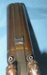 * Antique OUTSTANDING SxS HOWDAH PERCUSSION 11mm PISTOL BURL STOCK - 19 of 20