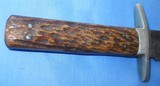 * Antique BOWIE KNIFE JOSEPH ALLEN Co. SHEFFIELD ENGLAND 9" STAG HANDLE - 7 of 11