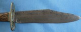 * Antique BOWIE KNIFE JOSEPH ALLEN Co. SHEFFIELD ENGLAND 9" STAG HANDLE - 8 of 11