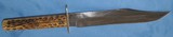 * Antique BOWIE KNIFE JOHN NEWTON Co. FROG MARK SHEFFIELD 11" STAG HANDLE - 5 of 10