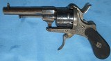 * Antique 1860s PIN FIRE REVOLVER FOLD TRIGGER DOUBLE ACTION .32 NICE - 9 of 11